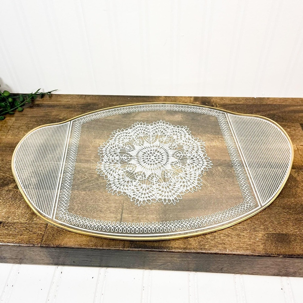 Vintage German Lace Etched‎ Serving Platter